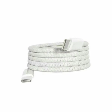 Magnetický USB-C kábel Roll-Up 1,5 m, 100 W, 480 Mbps, nylonový, biely