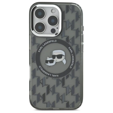 Karl Lagerfeld Hülle für iPhone 16 Pro Max 6,9" Schwarz MagSafe IML Monogramm Karl