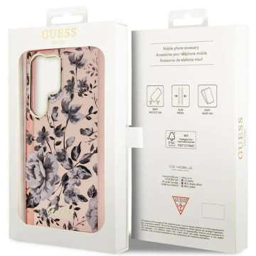 Guess GUHCS23LHCFWSP case for Samsung Galaxy S23 Ultra S918 pink/pink hardcase Flower Collection