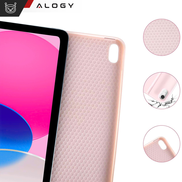 Ochranné pouzdro s bezdrátovou klávesnicí Alogy Keyboard Case s držákem pera pro Apple iPad 10.9 2022 růžové