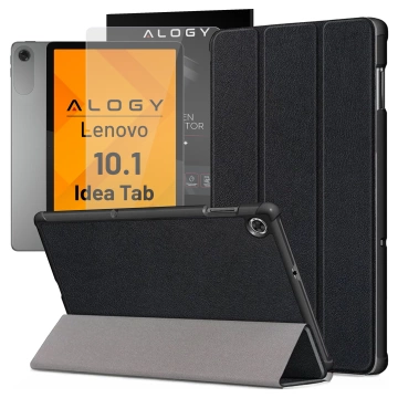Tenké ochranné puzdro pre Lenovo Tab 10.1 TB-311 s výklopným krytom, tenký skladací kryt, Alogy BookGuard™ – čierne TVRDENE SKLO