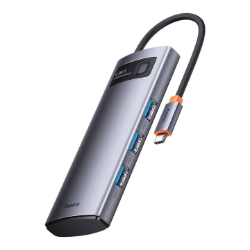 Hub 4w1 Baseus Metal Gleam Series, USB-C až 4x USB 3.0