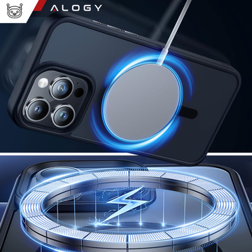 Чохол для iPhone 15 Pro MagSafe Matt Case Cover матовий Alogy Ring броньований чохол для телефона Black