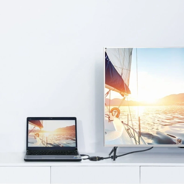 Кабель UGREEN кабельний адаптер односпрямований перехідник з HDMI (штекер) на VGA (гніздо) FHD чорний (MM105 40253)