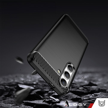Case for Samsung Galaxy S24 armored back phone cover case Alogy Carbon Silicone black