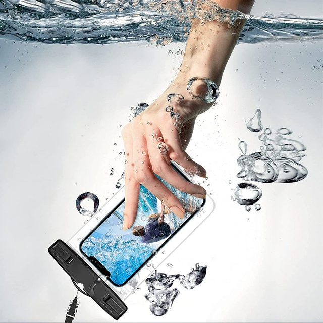 Universal waterproof case for the phone up to 6.9" Waterproof Case Black/Clear