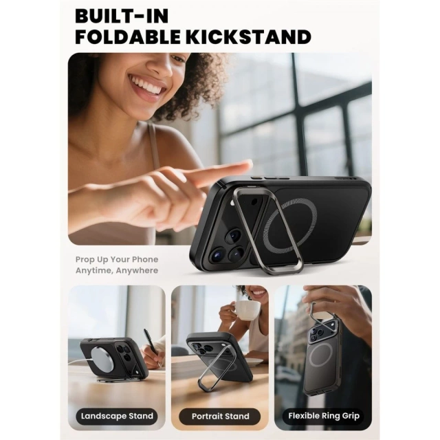 Etui Supcase Ares Flip Mag MagSafe do iPhone 17 Pro Max Black