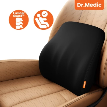 DR.MEDIC LumbarGuard™ Zádový polštář do auta Ergonomický bederní polštář pro autosedačku pro řidiče a spolujezdce