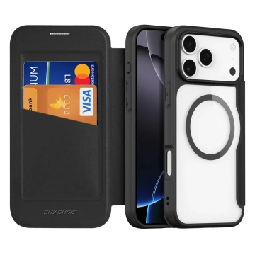 Etui do iPhone 17 Pro Max Dux Ducis Skin X Pro Portfel MagSafe Czarny
