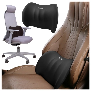 Alogy Car Pillow Lumbar Back Support Memory Foam Black