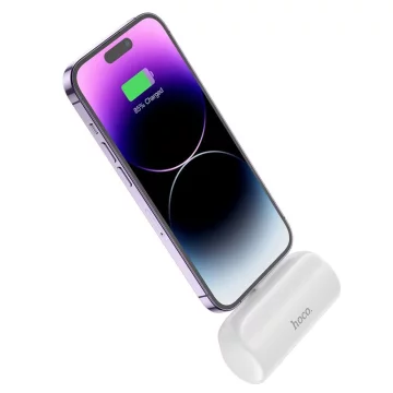 Powerbank HOCO 5000mAh Lightning 2A J106 biały, kompaktowy z podstawką
