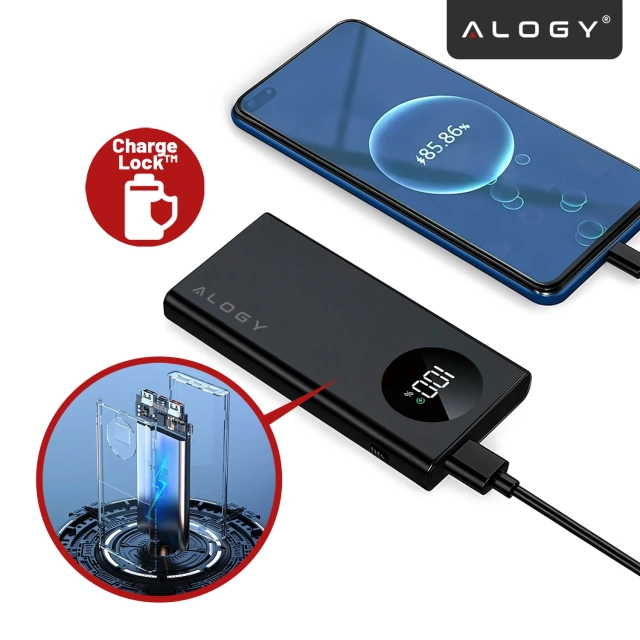 PowerBank Alogy TurboCharge 120W PD PowerDelivery fast charging 10000mAh 2x USB-A 1x USB-C Black