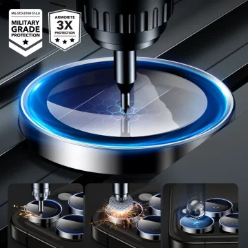 KRYT KAMERY ESR ARMORITE OCHRANA KAMERY IPHONE 16 PRO / 16 PRO MAX ČERNÁ