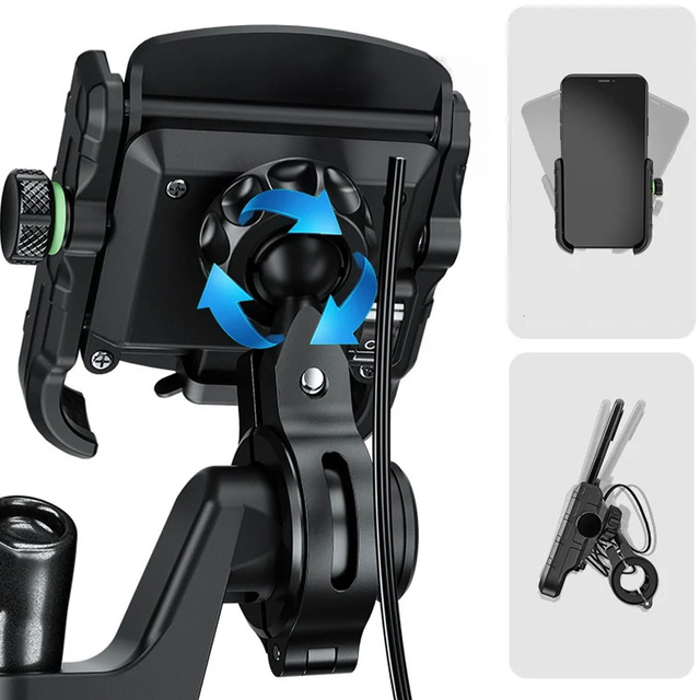 Držiak telefónu na motorku Kewig KWG-M8 s QC 3.0 nabíjačkou