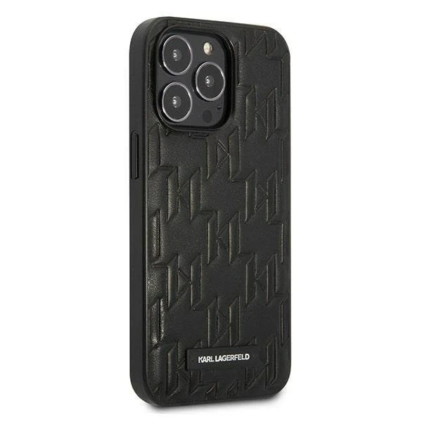 Protective phone case Karl Lagerfeld KLHCP13LMNMP1K for Apple iPhone 13 Pro / 13 6.1" hardcase black/black Monogram Plaque
