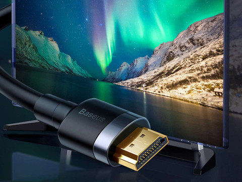 Кабель Baseus Cafule 4K FULL HD 3D HDMI-HDMI 2.0 2м чорно-сірий