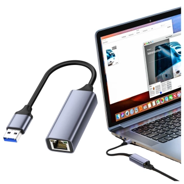 Adaptér USB na Ethernet Alogy LAN RJ45 GIGABIT 1000 MBPS síťová karta černá
