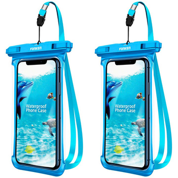 2x Fonken Waterproof Waterproof Phone Case Universal IPX8 to 6.5 Blue