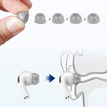 6x Alogy SML memory silicone earbuds for Apple AirPods Pro gray