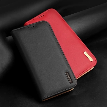 Dux Ducis Hivo Leather Flip Cover Genuine Leather Wallet for Cards and Documents iPhone 14 Brown Brown