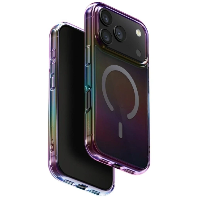 Etui UNIQ Iridescia do iPhone 17 Pro MagClick Charging Midnight Quartz