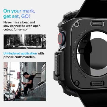 ETUI DO APPLE WATCH 10 (46MM) CZARNE MATTE BLACK SPIGEN RUGGED ARMOR PRO
