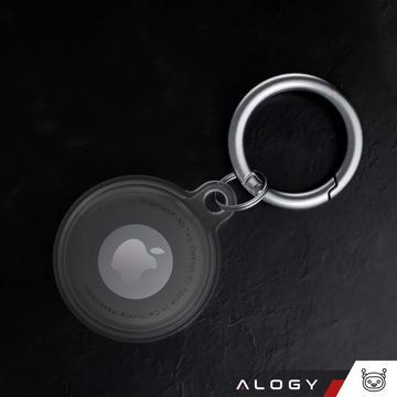 Puzdro na lokalizáciu pre Apple AirTag Keychain Vodotesné puzdro Alogy 360 IPX8 s príveskom matná čierna