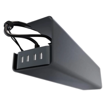 Organizér na káble pod stolovú dosku, polica na káble, káblové lišty, doska, stôl Alogy, 55 cm, čierna