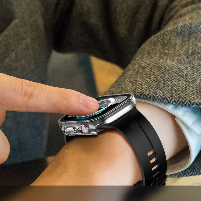 Ochranný kryt so sklom Alogy Protector Case 2v1 prekrývacie puzdro pre Apple Watch 7/8 41mm Transparent