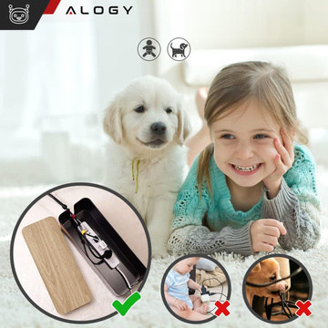 Organizer box for cables strips box M desk floor Alogy BOX wood Black