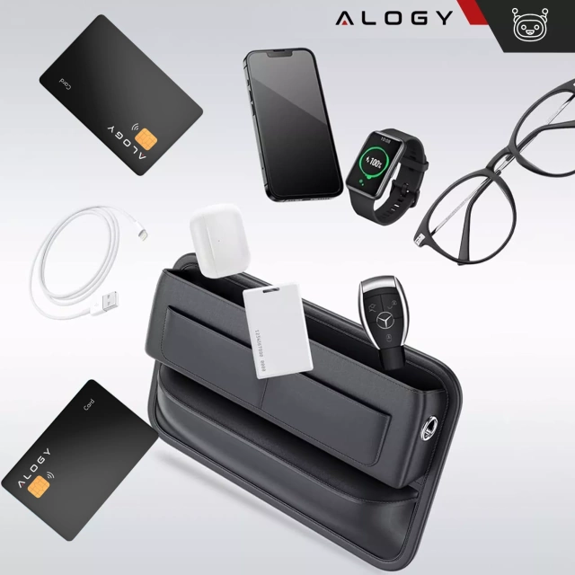 Автомобільний органайзер для автомобіля між сидіннями Alogy Car Front Seat Storage Box чорний