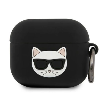 Karl Lagerfeld KLACA3SILCHBK kryt AirPods 3 černá / černá silikonová chupette