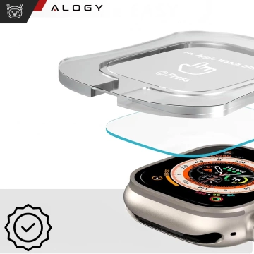 Tvrdené sklo pre Apple Watch Ultra 2 / Ultra 49 mm ochrana obrazovky Alogy Protector 9H s polohovacím rámom
