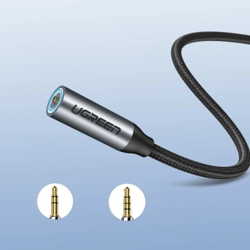 Ugreen sluchátkový adaptér 3,5 mm mini jack na USB typu C 10 cm šedý (30632)