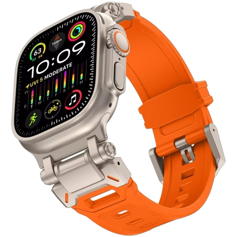 Pasek bransoleta Alogy Luxury Metal TPU Band для Apple Watch 42/44/45/49mm Orange
