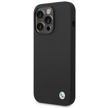 Etui BMW BMHCP14XSILBK pre iPhone 14 Pro Max 6,7" silikónové kovové logo