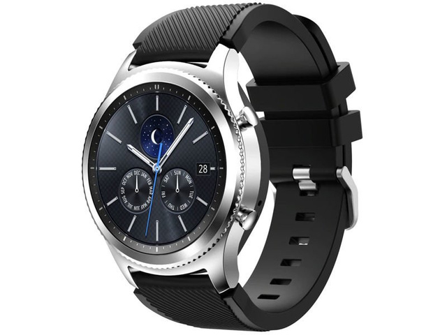 Rubber Sport Strap for Samsung Gear S3 / Watch 46mm Carbon Black (22mm)