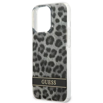 Guess GUHCP13LHSLEOK iPhone 13 Pro / 13 6,1" szary/šedé pevné pouzdro Leopard