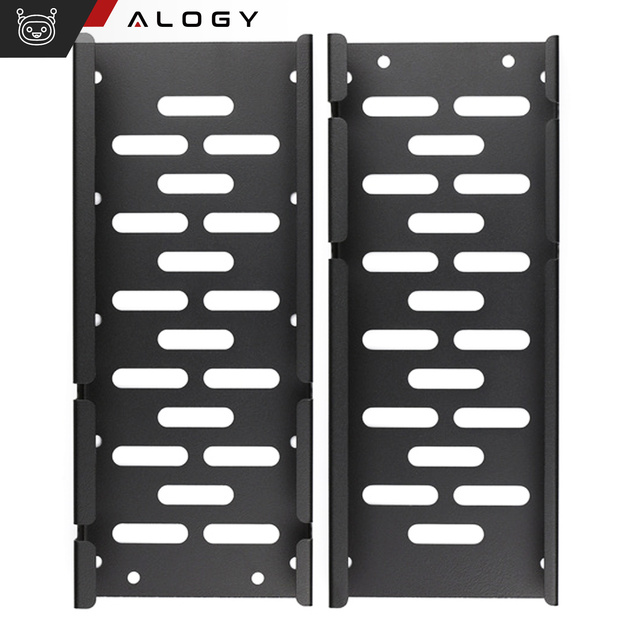 Kabel-Organizer unter der Tischplatte, verstellbare Ablage für Kabel, Schreibtischleiste, Aluminiumhalter Alogy Black