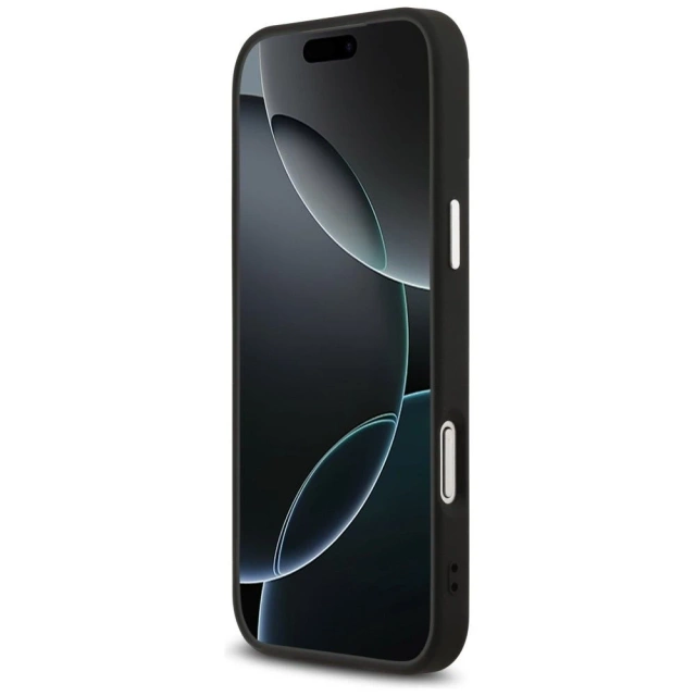 Etui Guess Grained Triangle Logo MagSafe do iPhone 17 Pro Czarny