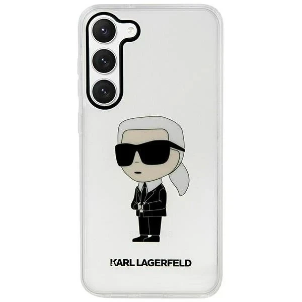 Ochranné puzdro na telefón Karl Lagerfeld KLHCS23SHNIKTCT pre Samsung Galaxy S23 S911 priehľadné pevné puzdro Ikonik Karl Lagerfeld