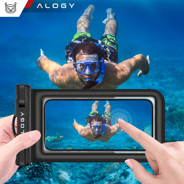Vodotěsné vodotěsné pouzdro na telefon do 7,5" plovací na bazénový kajak Pouzdro na vodu Alogy Black Waist bag