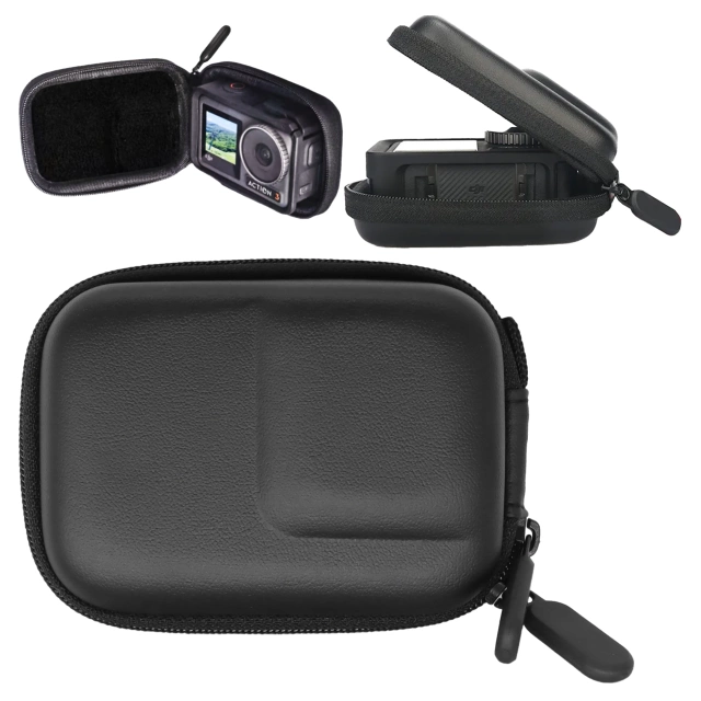 Pokrowiec do DJI Action 5/4/3 i GoPro 8/9/10/11/12 Torba Ochronna do kamerki sportowej, Twarde Etui, Lekka, Alogy HardFoamBag™ – Czarna