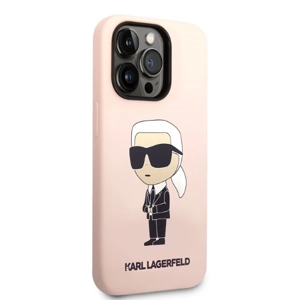 Karl Lagerfeld KLHCP14XSNIKBCP Hülle für iPhone 14 Pro Max 6.7" Hardcase Silikon Ikonik pink/pink