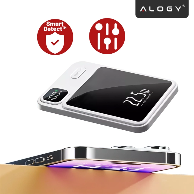 PowerBank Alogy MagCharge 22,5W PD20W PowerDelivery rychlé nabíjení 10000mAh bezdrátové pro MagSafe White