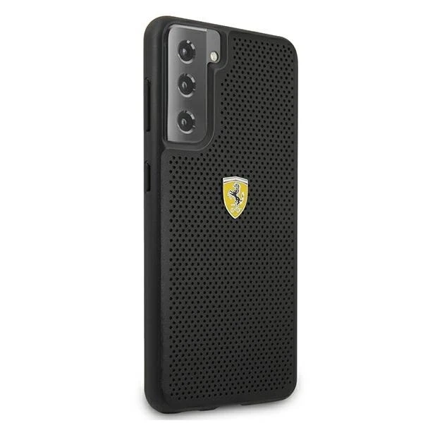 Etui na telefon Ferrari Hardcase do Samsung Galaxy S21 Plus czarny/black hardcase On Track Perforated