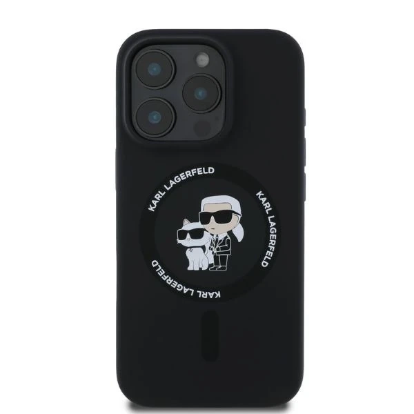 Karl Lagerfeld obal pro iPhone 16 Pro Max 6,9" černý MagSafe Hardcase silikonový Karl