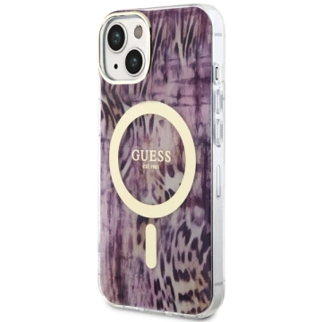 Etui Guess GUHMP14SHLEOPWP do iPhone 14 6.1" hardcase Leopard MagSafe