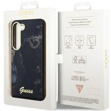 Etui Guess GUHCS23SHTMRSK для Samsung Galaxy S23 S911 чорний/чорний твердий чохол Golden Marble Collection