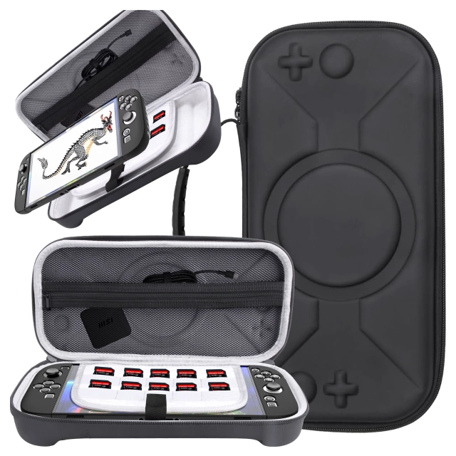 Pokrowiec Torba Ochronna do Nintendo Switch 2 2025 Twarde Etui , Wodoodporna, Lekka, z Tłoczonym Wzorem, Alogy HardFoamBag™ – Czarna